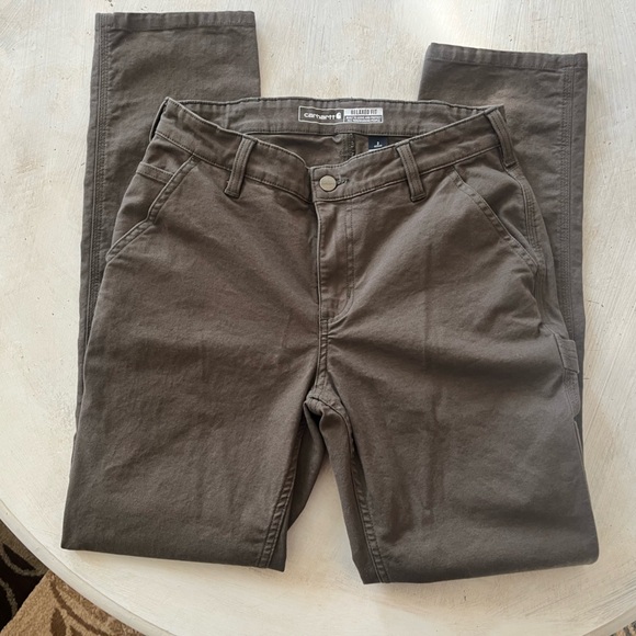 CARHARTT Women’s Rugged FLEX® Relaxed Fit Canvas Stretch Work Pants, Brown, 2 - Picture 2 of 8